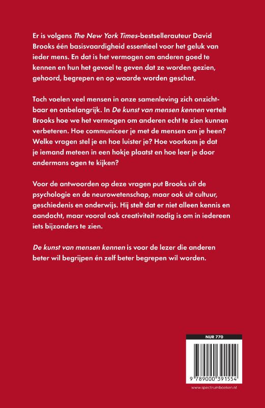 De kunst van mensen kennen achterkant