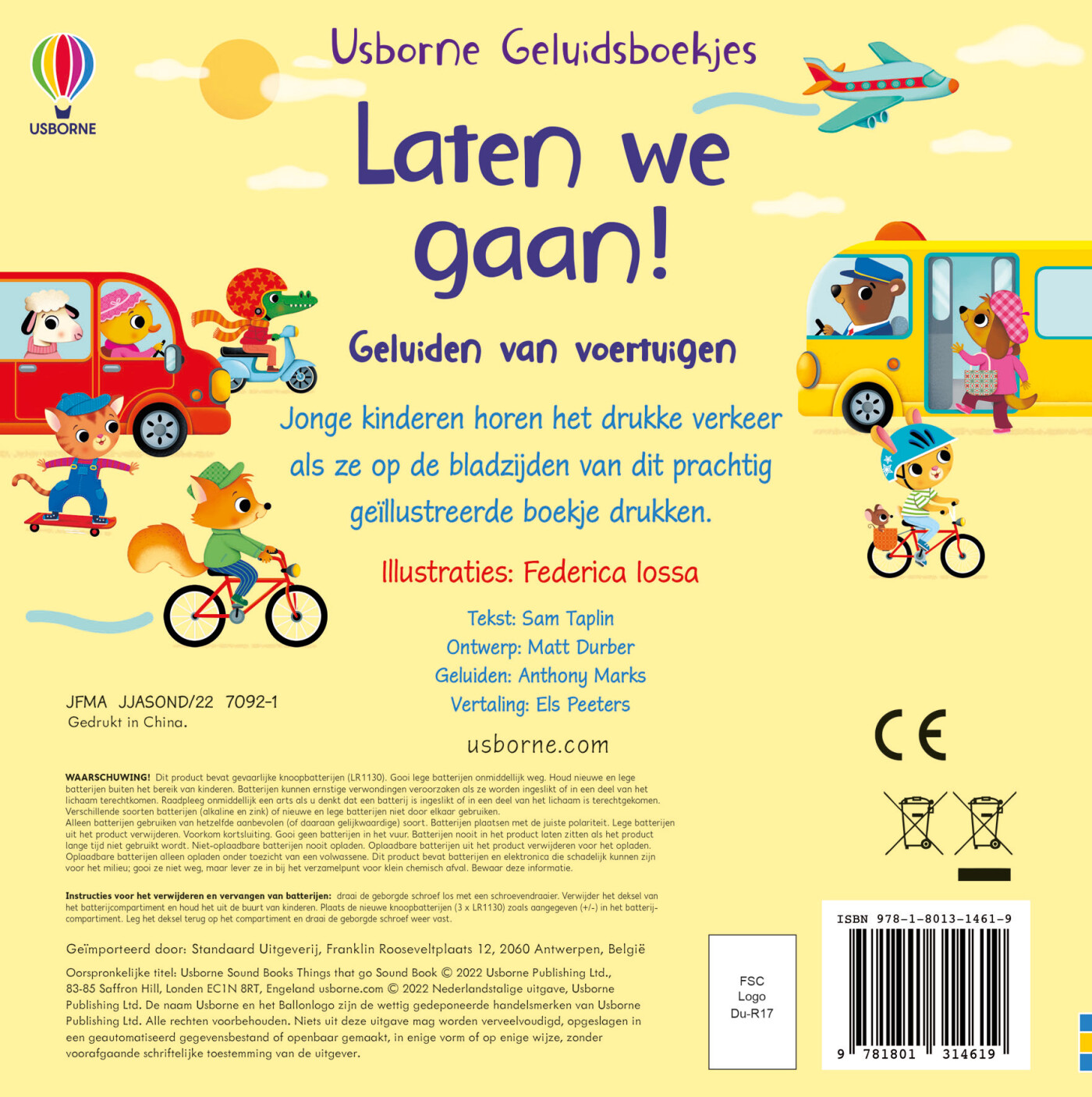 Laten we gaan! / Usborne geluidsboekjes achterkant