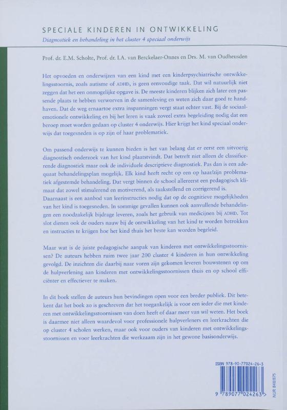 Speciale kinderen in ontwikkeling achterkant
