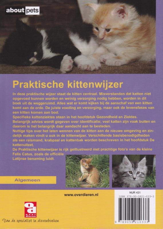 Praktische kittenwijzer / Over Dieren Praktische kittenwijzer / Over Dieren achterkant