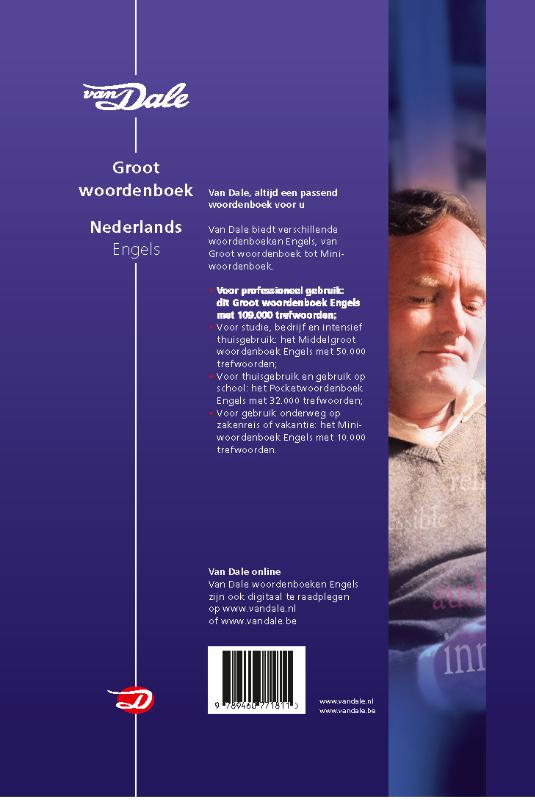 Van Dale Groot woordenboek Nederlands-Engels / Van Dale groot woordenboek achterkant