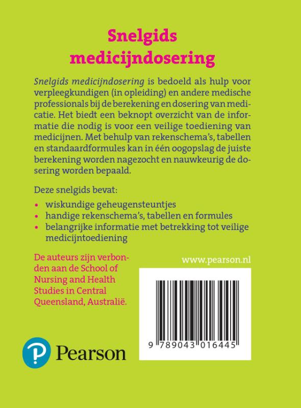 Snelgids - Snelgids medicijndosering Snelgids - Snelgids medicijndosering achterkant