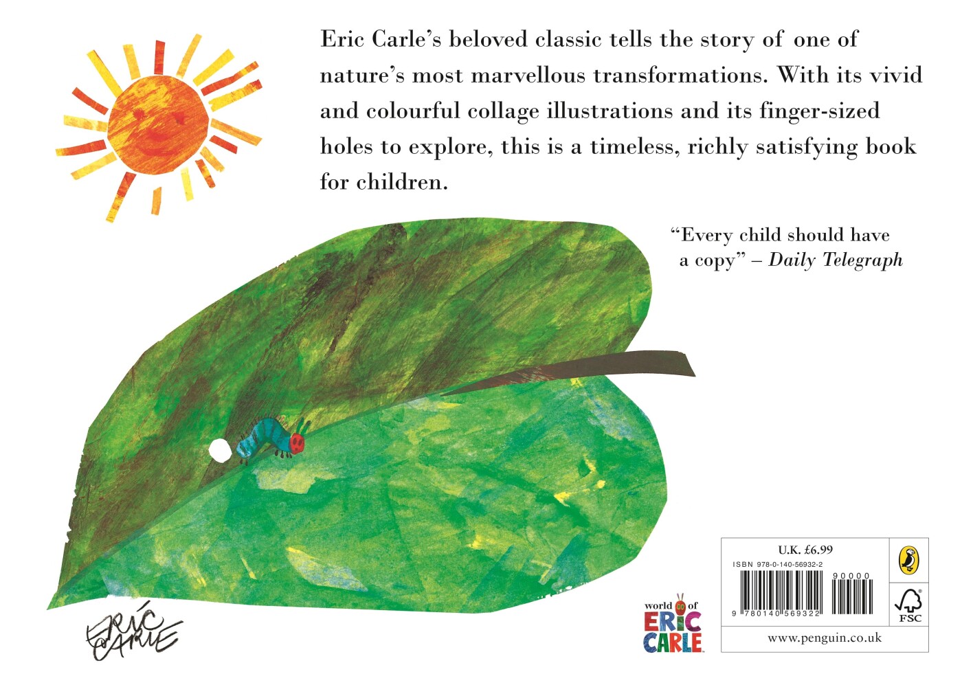 The Very Hungry Caterpillar achterkant