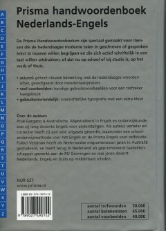 Prisma Handwoordenboek Nederlands-Engels / Prisma handwoordenboeken achterkant