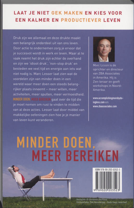 Minder Doen, Meer Bereiken achterkant