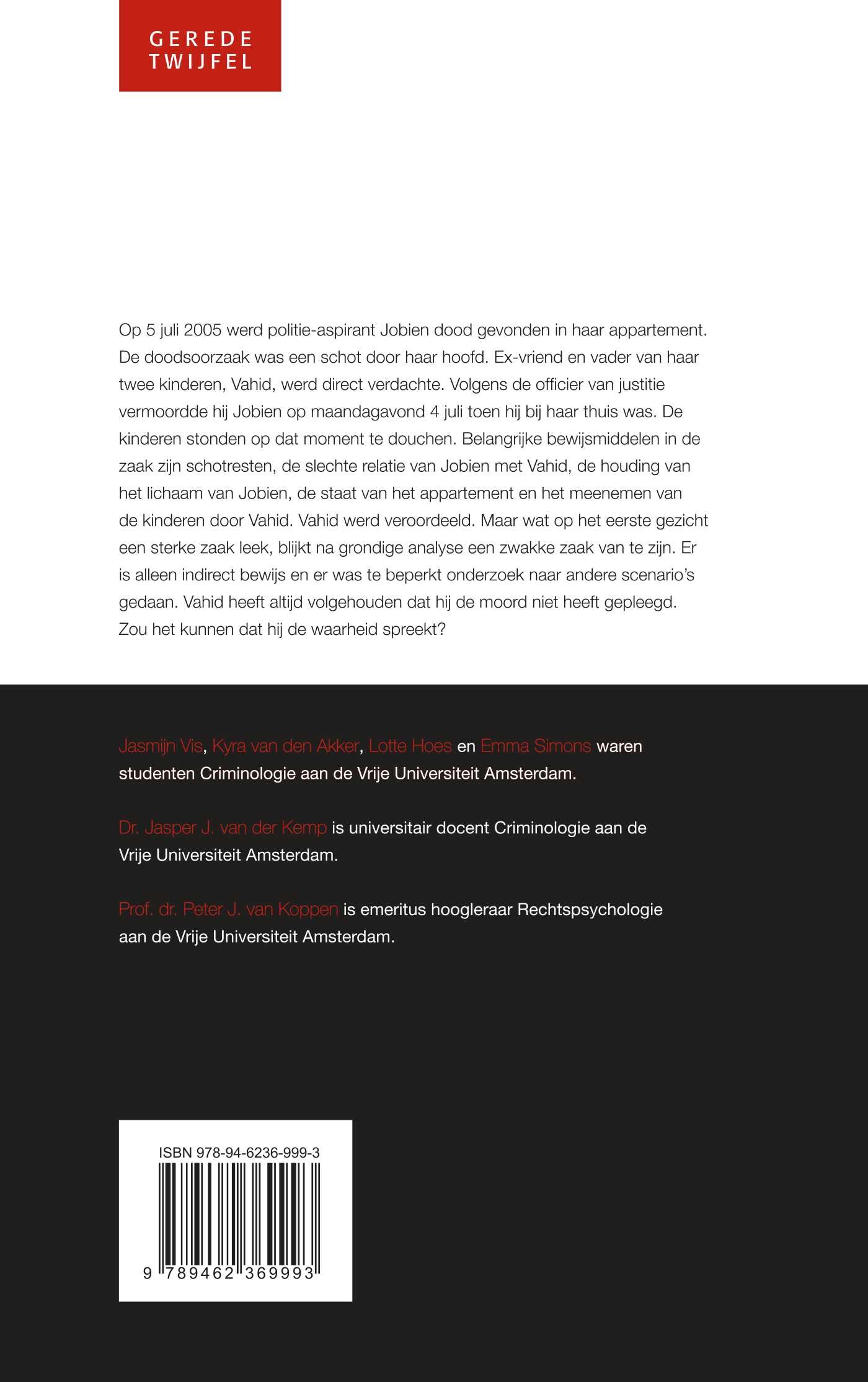 De dood van een politie-aspirant / Gerede Twijfel achterkant