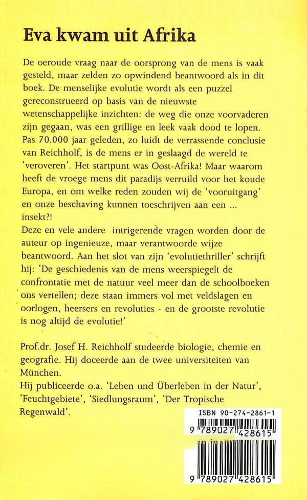Eva kwam uit Afrika / Aula-paperback / 208 achterkant