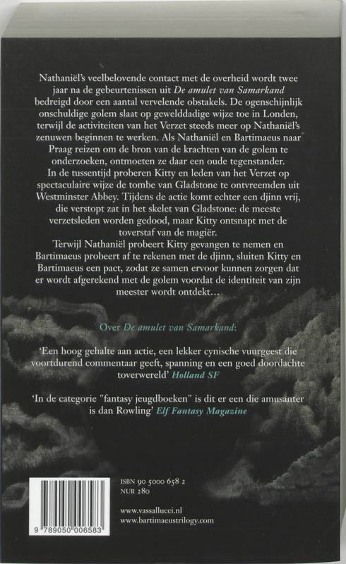 Het oog van de golem / De Bartimaeus-trilogie / 2 achterkant