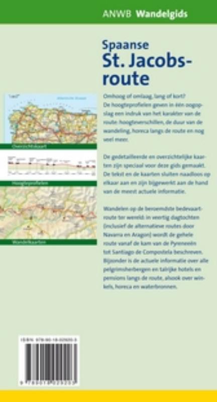 Wandelgids Spaanse St.Jacobsroute / ANWB Wateralmanak Wandelgids Spaanse St.Jacobsroute / ANWB wateralmanak achterkant
