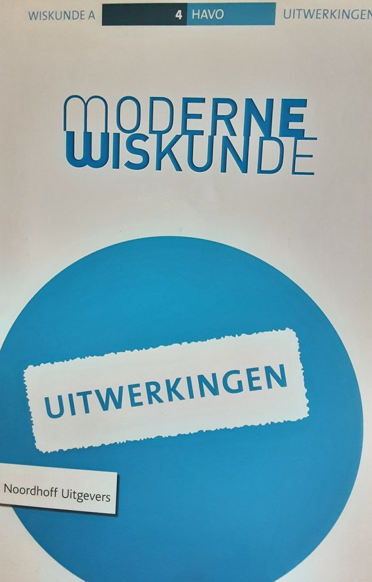 Moderne Wiskunde uitwerkingenboek 10 havo Wiskunde A