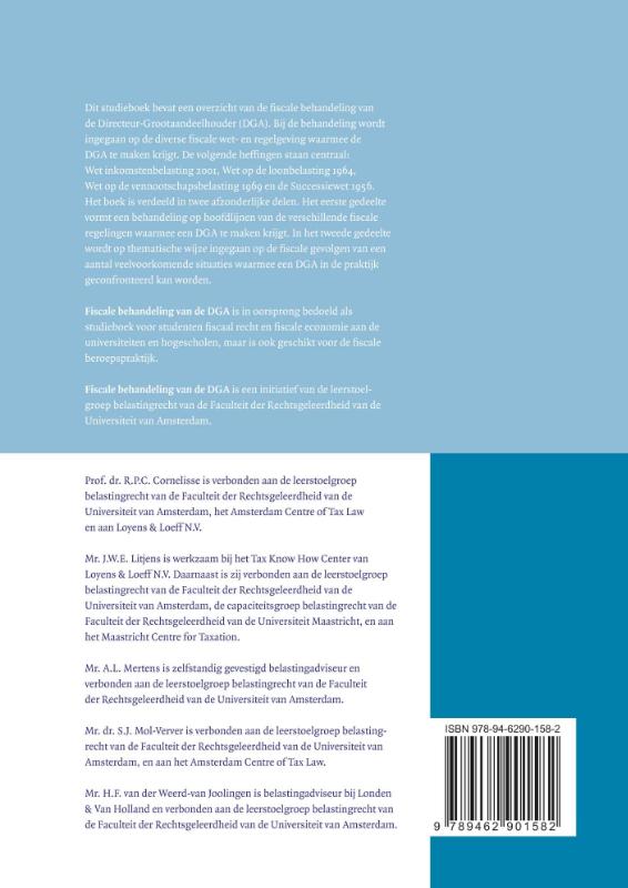 Fiscale behandeling van de DGA / Boom fiscale studieboeken Fiscale behandeling van de DGA / Boom fiscale studieboeken achterkant