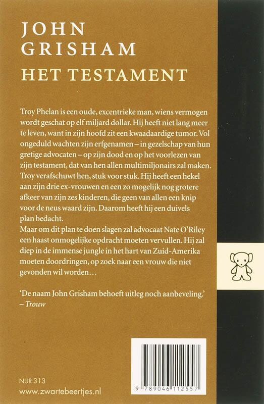 Het testament / Zwarte beertjes / 2915 Het testament / Zwarte beertjes / 2915 achterkant
