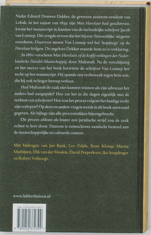 'Ik heb u den Havelaar niet verkocht' achterkant