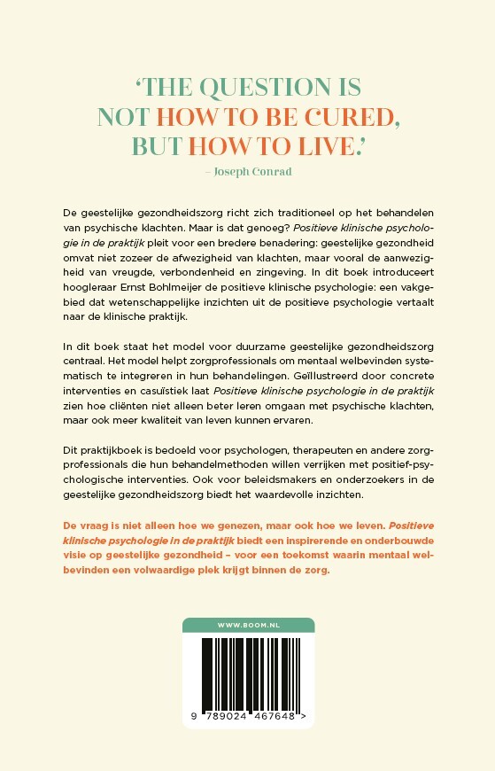 Positieve klinische psychologie in de praktijk achterkant