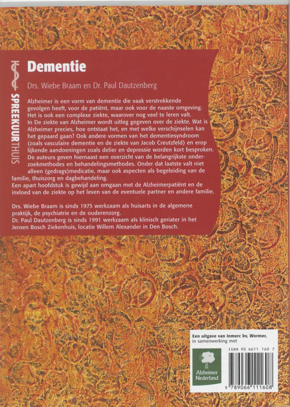Dementie Alzheimer En Andere Vormen achterkant