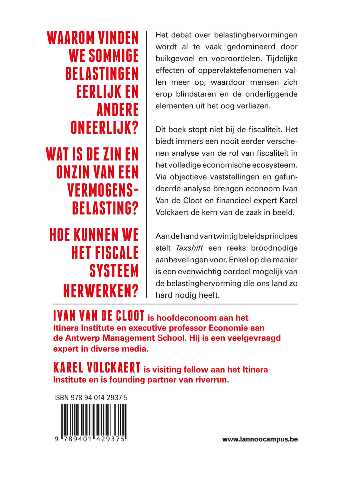 TaxShift - Nederlandse versie achterkant