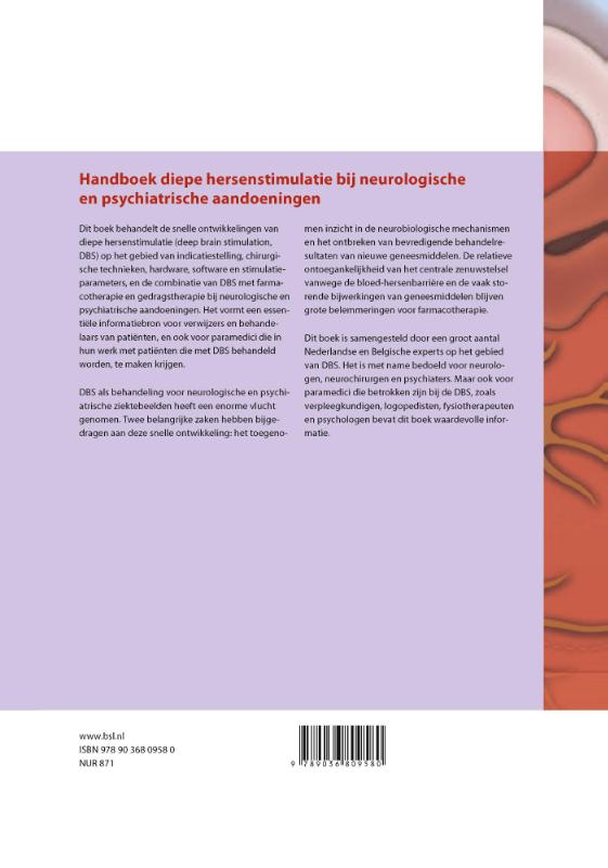Handboek Diepe Hersenstimulatie Bij Neurologische En Psychiatrische Aandoeningen achterkant