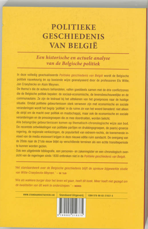 Politieke Geschiedenis Belgie achterkant