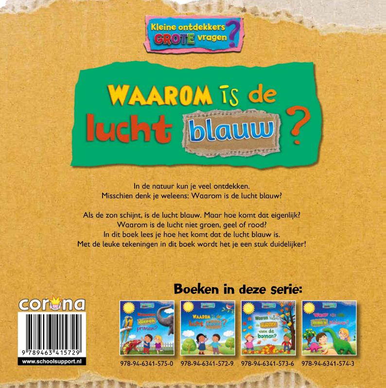 Waarom is de lucht blauw? / Kleine ontdekkers, grote vragen achterkant