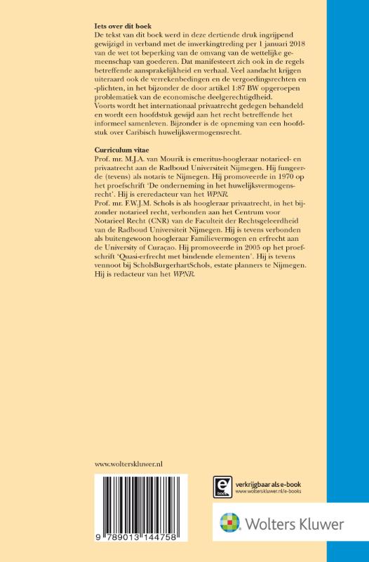 Huwelijksvermogensrecht / Monografieen Privaatrecht / 12 achterkant