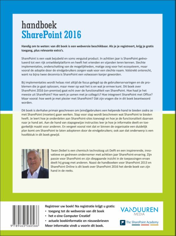 Handboek SharePoint 2016 achterkant