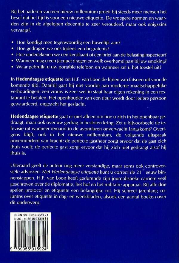 HEDENDAAGSE ETIQUETTE achterkant