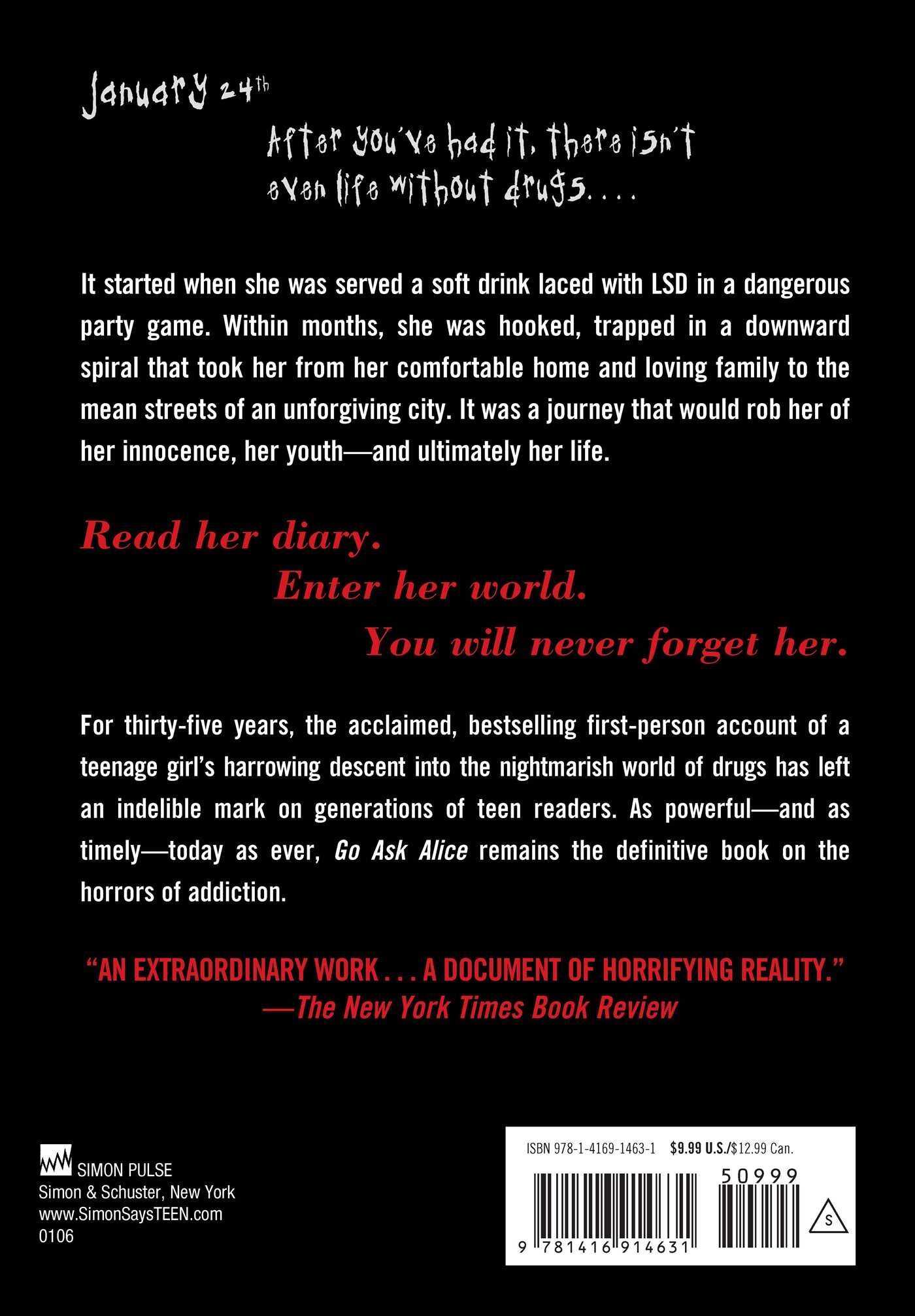 Go Ask Alice / Anonymous Diaries achterkant