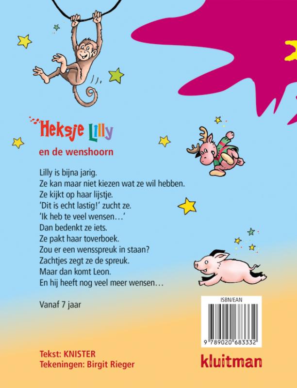 Heksje Lilly en de wenshoorn / Heksje Lilly achterkant