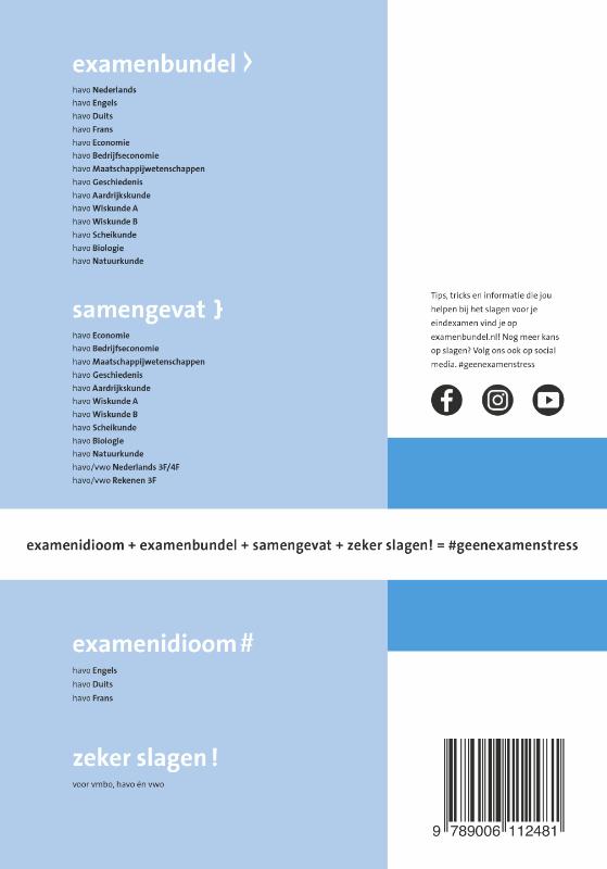 Samengevat / havo Wiskunde A achterkant