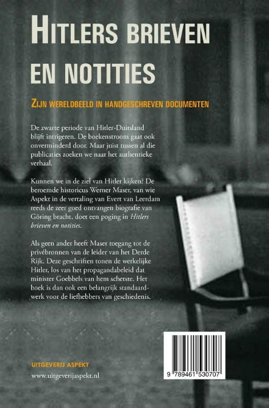 Hitlers brieven en notities achterkant