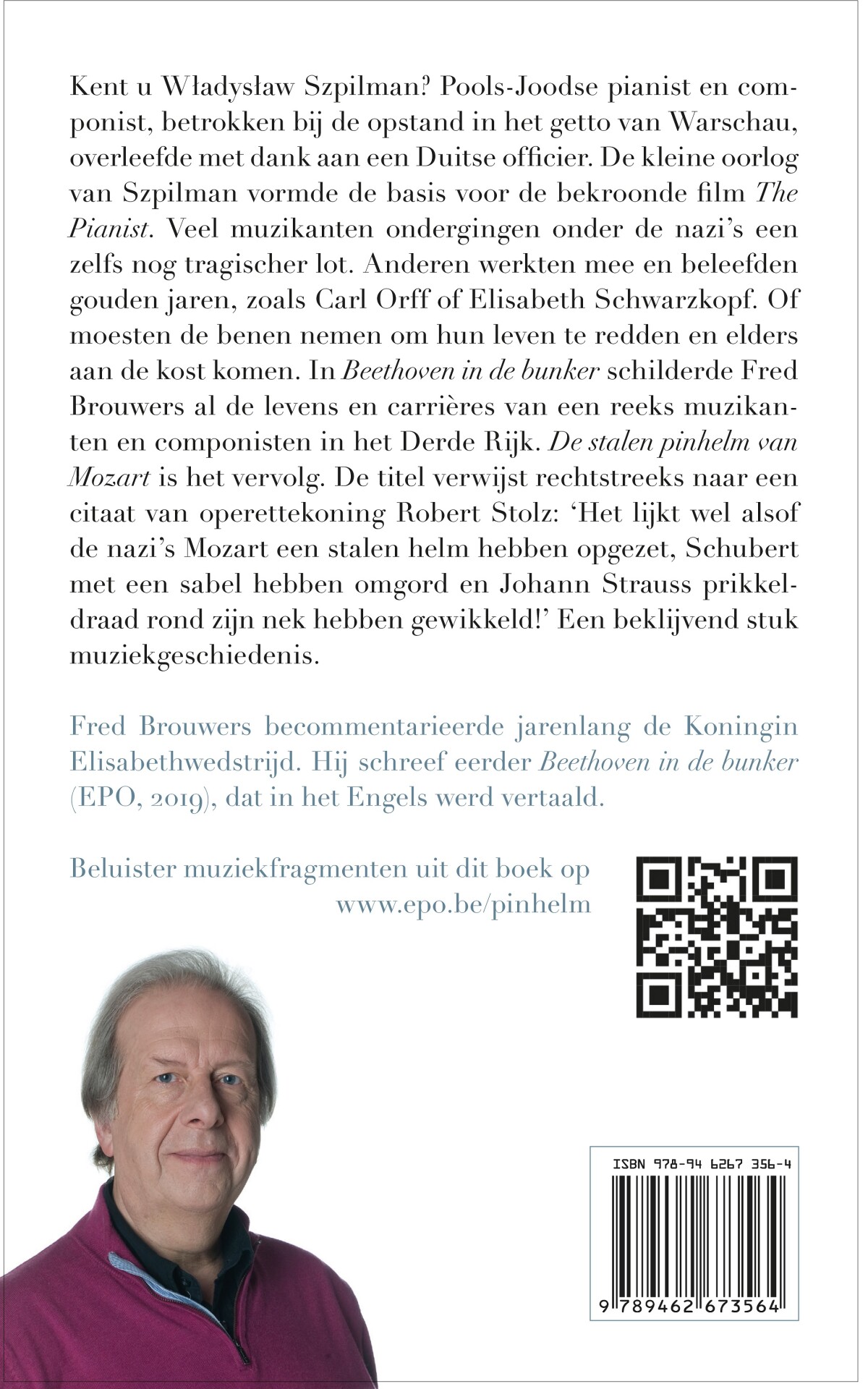 De stalen pinhelm van Mozart achterkant