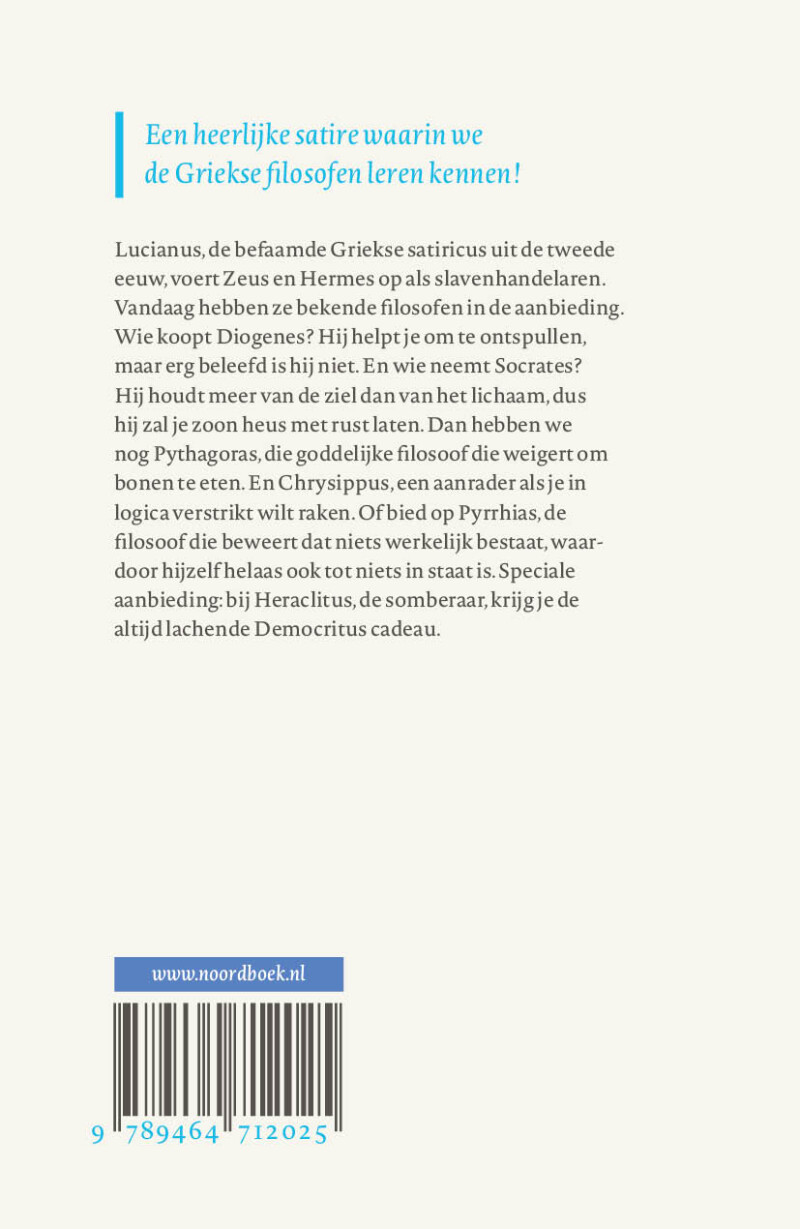 Filosofen te koop / Noordboek filosofie achterkant