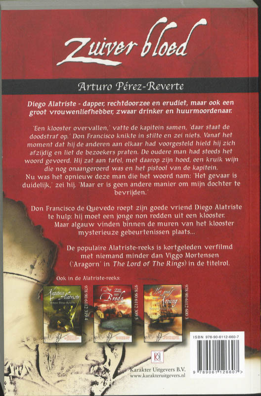 Zuiver bloed Zuiver bloed / De avonturen van kapitein Alatriste / 2 achterkant