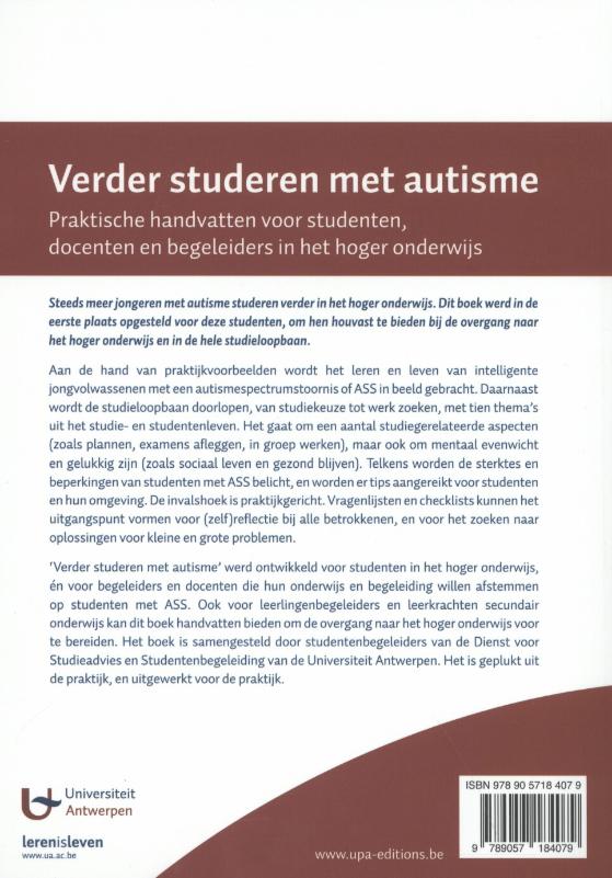 Verder studeren met autisme achterkant