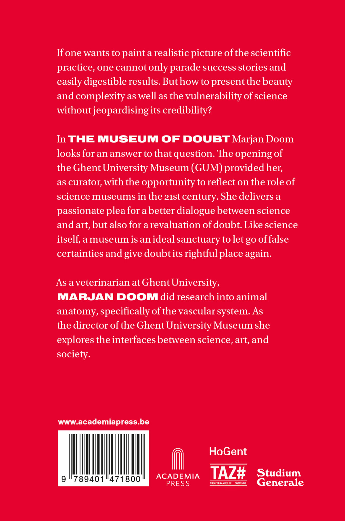 The Museum of Doubt achterkant