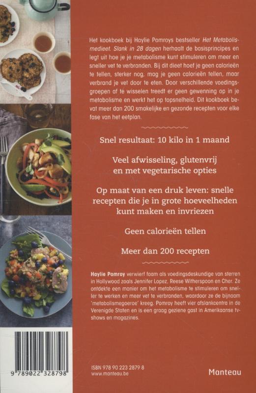 Het metabolismedieet kookboek achterkant