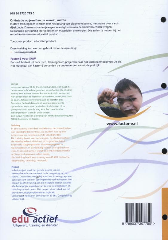 Factor-E Orientatie op jezelf en de wereld ruimte Training achterkant