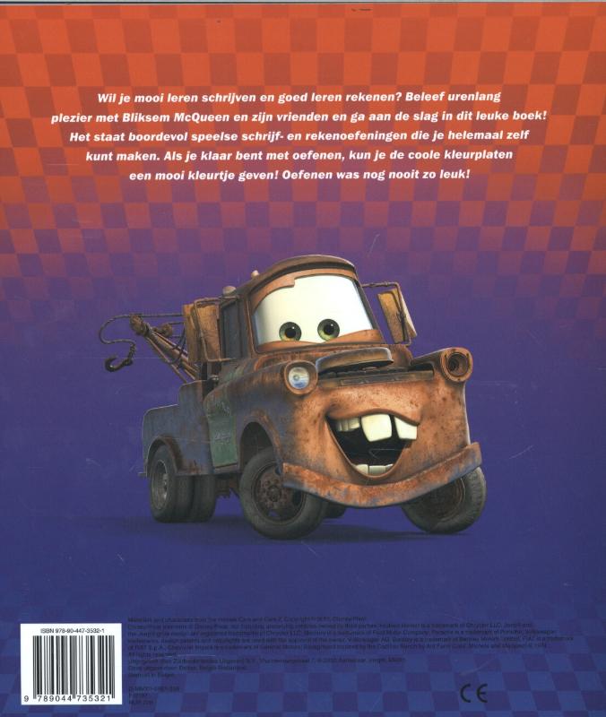 Disney Pixar Cars - Ik leer schrijven en rekenen achterkant