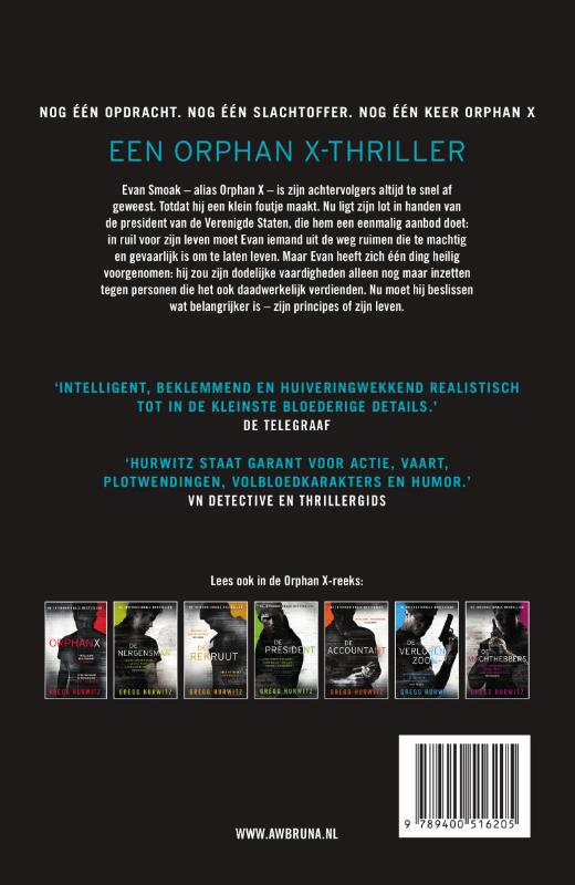 De laatste Orphan / Orphan X / 8 achterkant