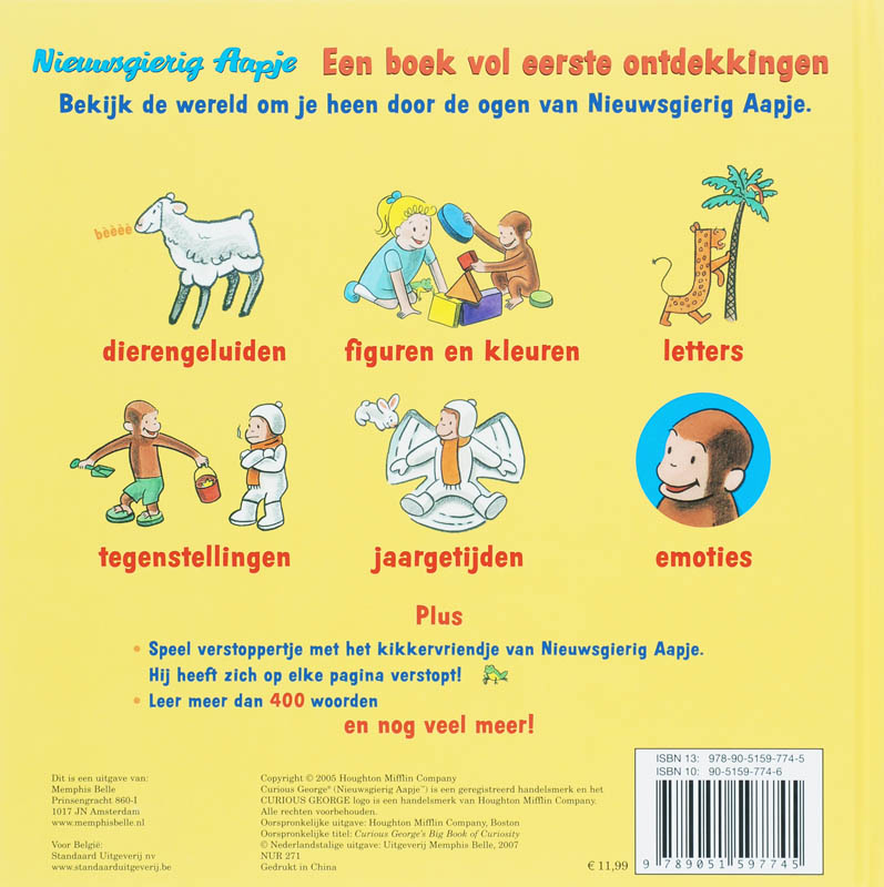 Nieuwsgierig aapje / Een boek vol eerste ontdekkingen / Nieuwsgierig Aapje achterkant