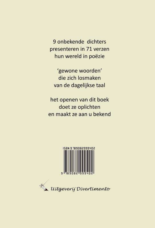 Gedichten van onbekende dichters achterkant