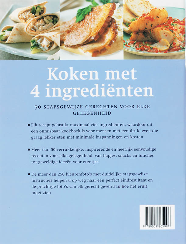 Koken Met 4 Ingredienten achterkant