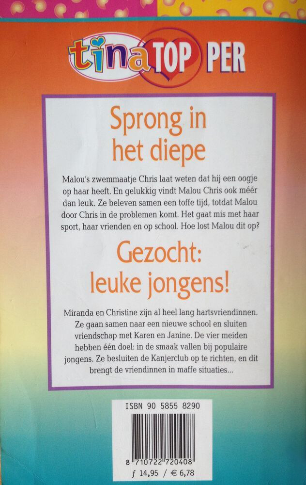 Sprong in het diepe / Gezocht: leuke jongens! / Tina Topper Dubbeldik / 36 achterkant