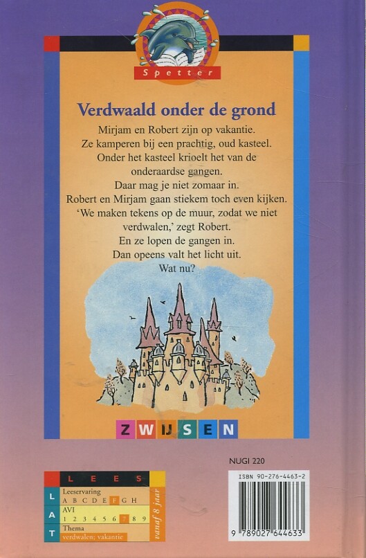 Verdwaald onder de grond / Spetter, 8 jaar achterkant