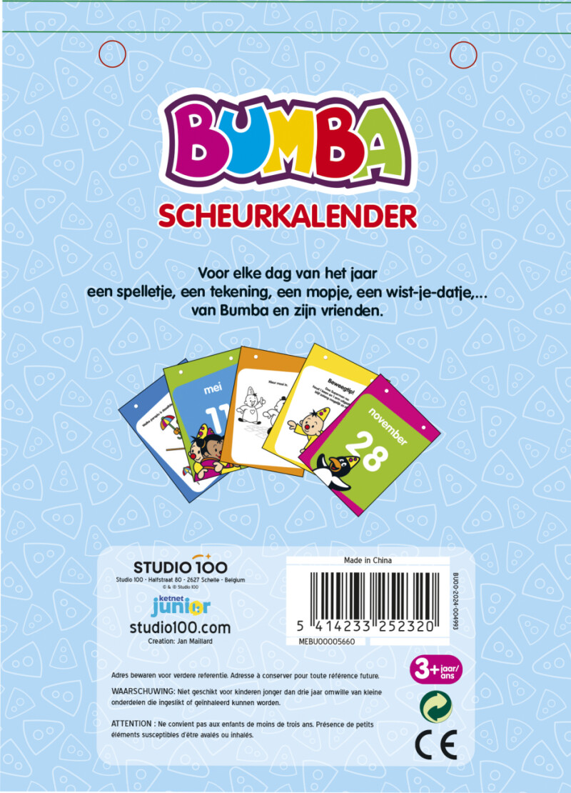 Bumba: scheurkalender achterkant