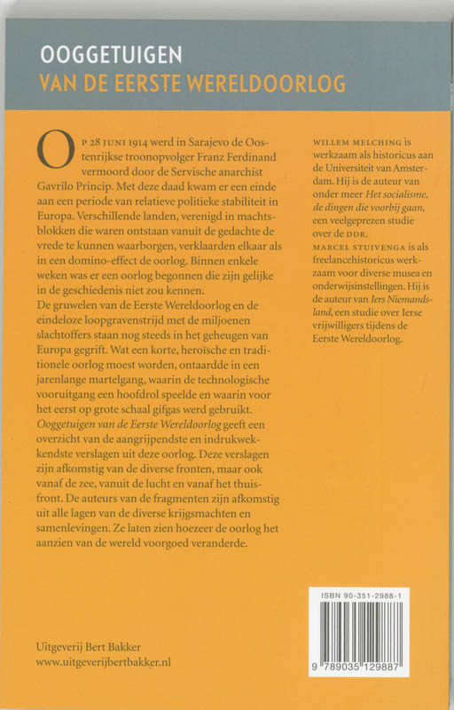 Ooggetuigen van de Eerste Wereldoorlog Ooggetuigen van de Eerste Wereldoorlog achterkant
