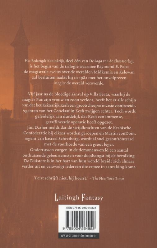 Het bedreigde koninkrijk / De saga van de chaosoorlog / 1 achterkant