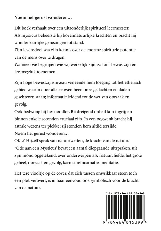 Ode aan een Mysticus achterkant