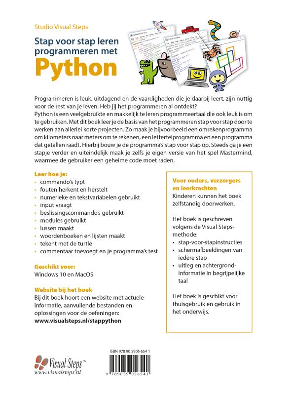 Stap voor stap leren programmeren met Python achterkant