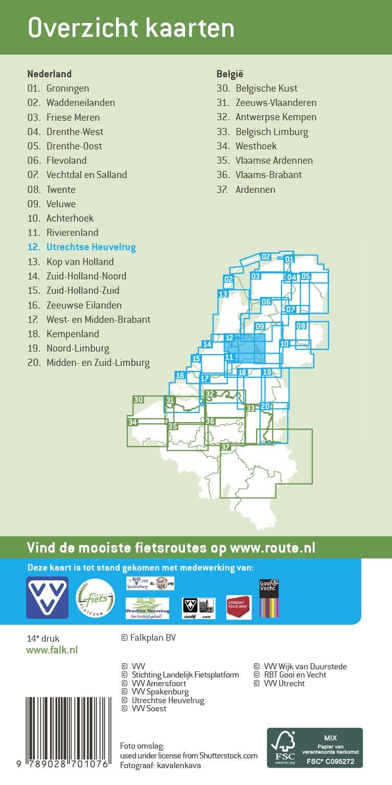 Falk VVV fietskaart 12 Utrechtse Heuvelrug achterkant